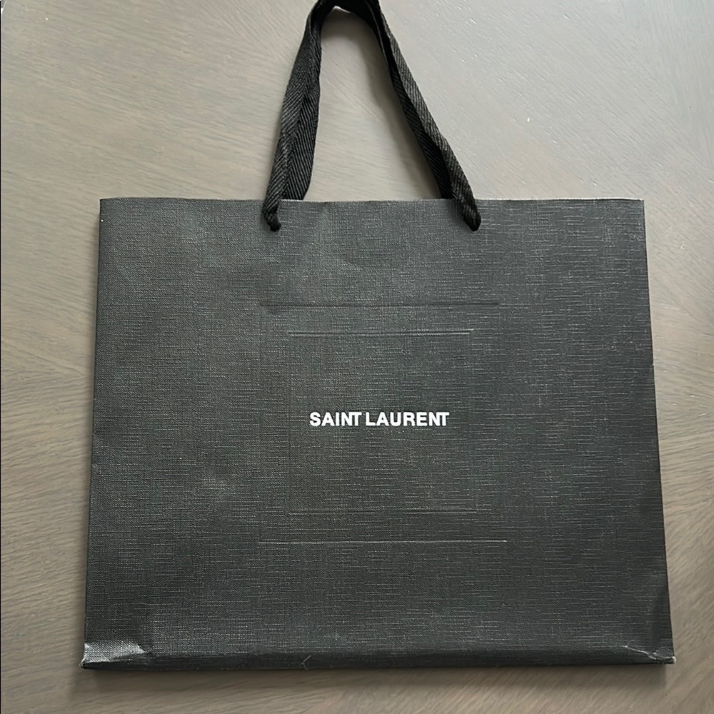 Saint Laurent Black Luxury Shopping Bag, 11”x13”x4 1/4”